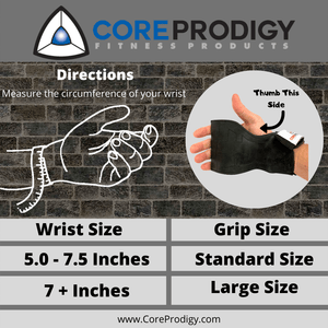 Prodigy Wrist Wraps circumference diameter dimensions sizing chart