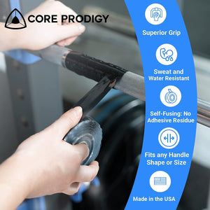 Core Prodigy Fusion Grip Tape - Silicone Rubber Wrap for Pull Up